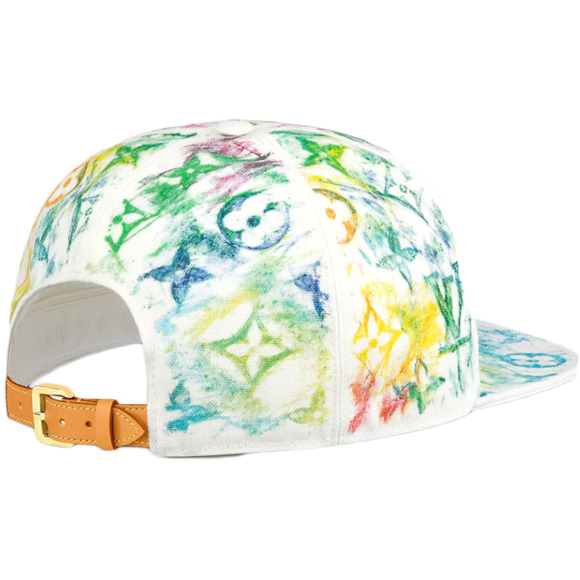 Louis Vuitton Monogram Pastel Multicolor White LV Logo Sun Cap Baseball Hat 58cm - Picture 4 of 8